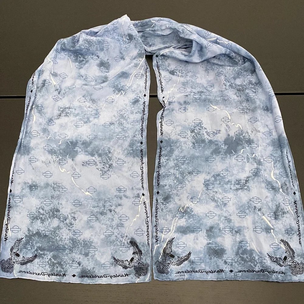 Harley-Davidson Vintage Blue Silk Scarf